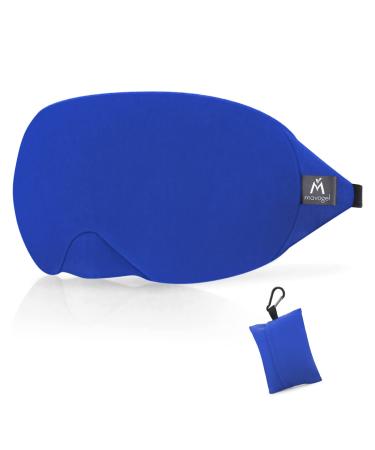 Mavogel Cotton Sleep Eye Mask - Breathable Light Blocking Sleep Mask Soft Comfortable Night Eye Mask for Men Women Eye Cover for Travel/Sleeping/Shift Work Includes Travel Pouch (Blue)