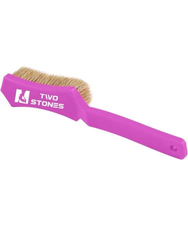 Bouldering Brush with Thick Boar's Hair Bristles | Rock Climbing Holds Cleaner | Indoor/Outdoor Climbing Chalk Brush - Black & Purple - Buy Online on GoSupps.com