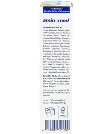 Aminomed Chamomile Toothpaste 75 ml - Soothing Oral Care for Healthy Gums | International Shipping Available - Buy Online on GoSupps.com