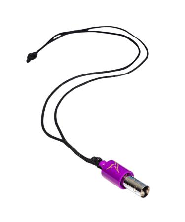 Lovetuner Breathing & Meditation Tuning Necklace 528 Hz Whistle |528 Hz Solfeggio Frequency |Breathwork Necklace Mindfulness Device for Anxiety & Stress Relief Through Sound Healing purple Waxed cotton cord
