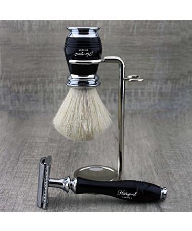 Elegant Men's Grooming Essentials | Classic Shaving Set with Pure White Badger Brush & DE Safety Razor | International Shipping Available - Buy Online on GoSupps.com
