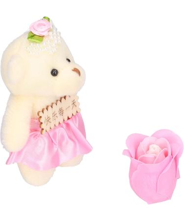 Rose Flower Bath Soap Artificial Soap Flower Soap Rose Flower with Bear Toy in Gift Box 6 Flora Scented Artificial Soap Flower and 2 Cute Bears Women Mom Girls Valentine's Day #1 - Buy Online on GoSupps.com