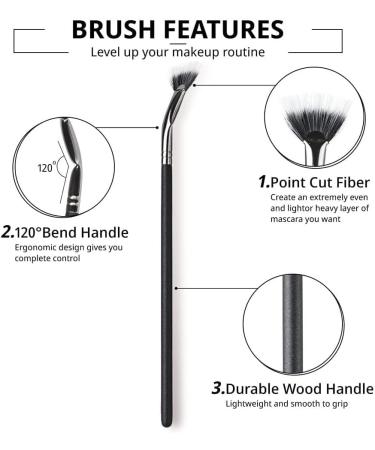 Eyelash Brush Eyebrow Brush Scalloped Brush Folded Eyeliner Brush Makeup Tool Brush Set Professional Eye Makeup Tools (3) - Buy Online on GoSupps.com