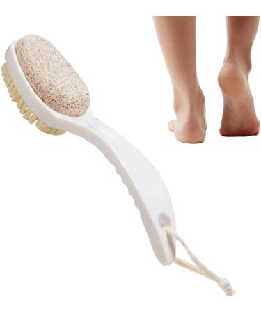 Honhoha Foot Brush and Pumice Stone - Multifunctional Foot Scrubber and Callus Remover for Feet | Comfortable Anti-Slip Bathroom Accessories Gentle Callus Remover for Feet Pumice Stone for Feet White - Buy Online on GoSupps.com