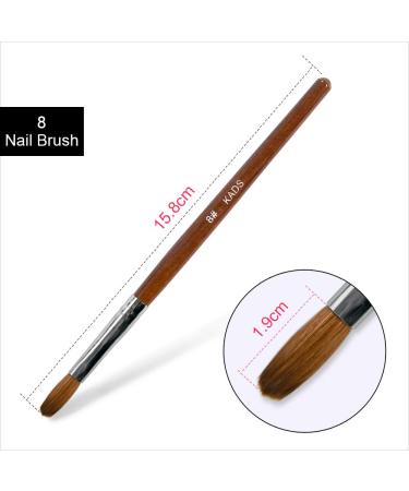 KADS Kolinsky Sable Acrylic Nail Art Brush - Red Wood Pen Manicure Tool - Buy Online on GoSupps.com