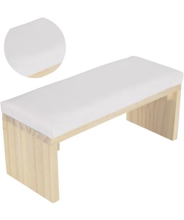 Nail Arm Rest Wooden Manicure Pillow Stand Nail Art Hand Pillow Mat Soft Comfortable PU Leather Wooden Stand Arm Rest Cushion for Nail Salon (White) - Buy Online on GoSupps.com