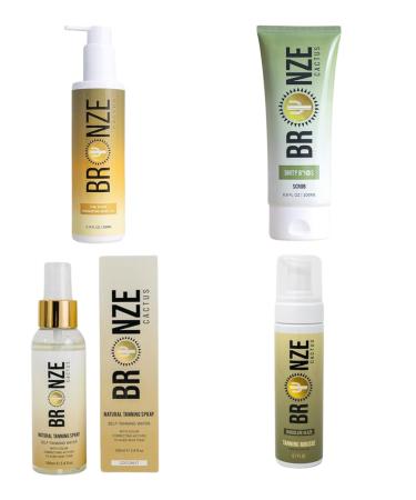 Achieve Your Perfect Glow: Tanning Mousse Hydrating Spray Exfoliating Scrub & Body Oil Bundle