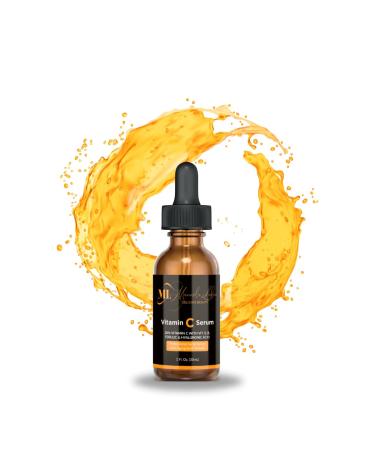 All Natural Facial Serum with Ferulic & Hyaluronic Acid Vitamin C Serum for Acne Scars and Dark Spots Face Serum for Women and Men Skin Care for All Skin Types 30 ml - ML Delicate Beauty