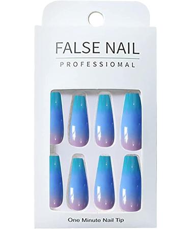 Press on Nails Professinal False Nail Kit -3D French Long Press on Nails Glossy Fake Nails Full Cover Ballerina Nails Tips 24 Pcs for Women and Girls Gift - Buy Online on GoSupps.com