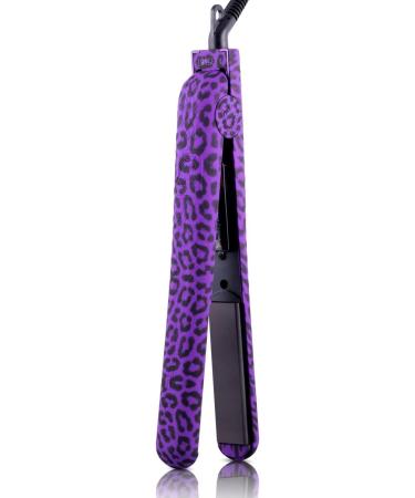 Royale Ionic Flat Iron & Curler 2 in 1 - Luxury Ceramic Tourmaline Hair Straightener + Predire Robe - Anti-Frizz Single Pass Purple Leopard - Buy Online on GoSupps.com