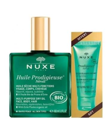 Nuxe Prodigieux Huile Prodigieuse N roli Organic 100ml + Relaxing Scented Shower Gel Organic 30ml Free