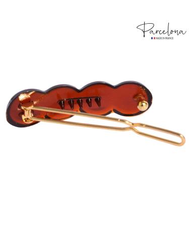 Parcelona French Circle Scallop Tortoise Shell Brown Small 1 1/2 Celluloid Hair Clips Set - Pack of 4 for Women and Girls - Buy Online on GoSupps.com