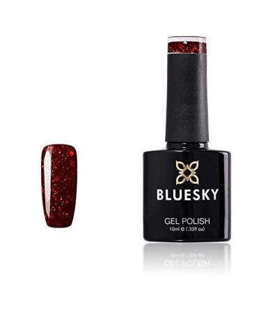 Bluesky Gel Nail Polish Kiss Me Slow Blz33 Dark Red Glitter Long Lasting Chip Resistant 10 ml (Requires Drying Under UV LED Lamp)