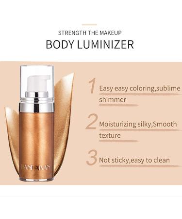 Go Ho Face Body Illuminator Liquid Highlighter - Bronze Gold | Moisturizing Luminizer for Face & Body | Waterproof Shine & Glow Foundation - Buy Online on GoSupps.com