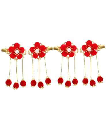 2 Pairs children's hanfu hairpin qipao hair accessories asian hair accessories chinese new year hair bow asian hair pins vintage hair clips Children Hairpins flowers Baby