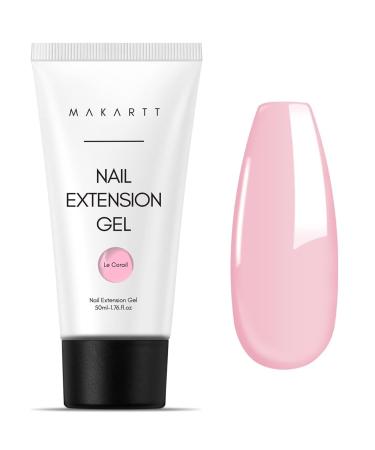Makartt Poly Nail Gel 50ML Natural Pink Builder Gel Nail Gel Trendy Nail Art Design Nail Extension Gel Salon Nail Easy DIY at Home P-21