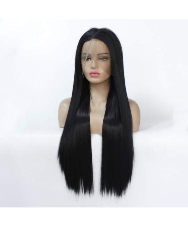 High-Quality Synthetic Black Lace Front Wigs - Long 26in 13x4 Heat-Resistant Replacement Wigs for Women - Buy Online on GoSupps.com