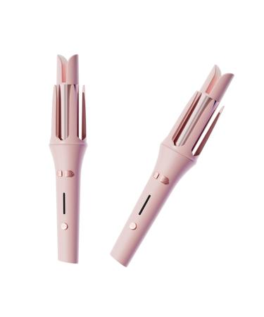 Automatic Curling Iron 1.25in Hair Curler | Long-Lasting 360 Totating Curling Wand 10s Fast Heat Hair Wand Curler Iron Hair Curlers with 4 Temps & Auto Shut-Off Long Barrel Curling Iron (Pink)