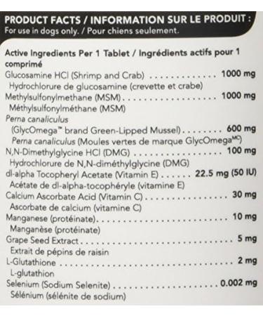 VETRISCIENCE Glycoflex Clinically Proven Hip and Joint Supplement with Glucosamine for Dogs 90 Tablets - Vet Recommended Mobility Support Supplement with DMG MSM and Perna - Buy Online on GoSupps.com