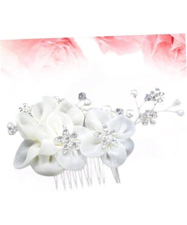 Didiseaon Wedding Headpiece for Bride Comb for Bridal Flower Hair Comb Wedding Hair Comb Decor Combs Hair Comb for Women Hair Comb for Bride Rhinestone The Flowers White Women's - Buy Online on GoSupps.com