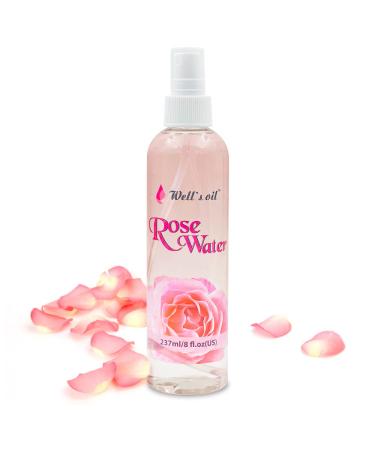 Well's 100% Pure Rose Water 8oz - Alcohol Free, No Parabens, Natural Skincare & Haircare - Buy Online on GoSupps.com