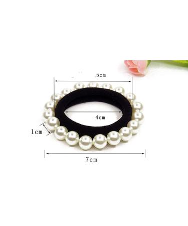 Suoirblss Imitation Pearl Hair Elastics - 5 PCS Elastic Bands for Ponytails and Bracelets - Buy Online on GoSupps.com