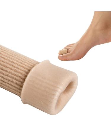 Toe Cushion Tube Toe Protectors Silicone Toe Caps Closed Toe Surface Fabric Sleeve Protectors Prevent Pain Relief for Corns Blisters and Ingrown Toenails (5pcs-Medium Size)