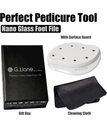Nano Glass Foot File Callus Remover - G.Liane Crystal Glass Pedicure Foot Care Scrubber for Painless Removal of Hard Skin and Calluses (Silver) - Buy Online on GoSupps.com