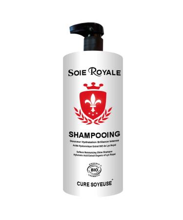 Organic Royal Silk Shampoo 1000 ml Hydration Smoothing Intense Shine Silk Proteins Fleur de Lys Royal Regenerating Hair Face Body Vitamins EF Alcohol-free Certified Organic