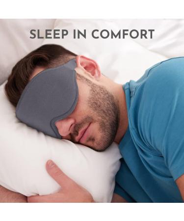Memory Foam Sleep Mask with Blinkable Light Blocking-Adjustable Contoured Eye Cover for Men and Women-Gray - Buy Online on GoSupps.com