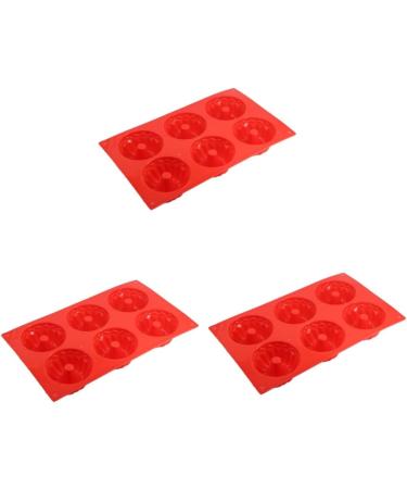 Zerodeko Doughnuts 3pcs 6 Mould for DIY Dessert Cake Mold Cake Baking Mold Cake Making Shape Silicone Bake Baking Mould Small Baking Utensils DIY Cake Mold mediumx3pcs Redx3pcs - Buy Online on GoSupps.com