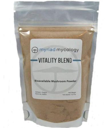 Myriad Mycology Vitality Blend - 10 Medicinal Mushroom Powders 5.2oz/150g - Lions Mane, Cordyceps, Reishi, Chaga, Maitake, Shiitake & More - Pack of 1 - Buy Online on GoSupps.com