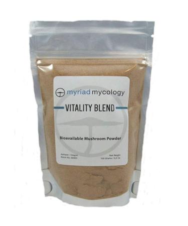 Myriad Mycology Vitality Blend - Mushroom Powder 5.2oz or 150g. 10 Medicinal Mushroom Powders. Lions Mane Cordyceps Turkey Tail Reishi Chaga Maitake Shiitake Blazei Agarikon and Mesima Sang-Huang 5.29 Ounce (Pack of 1)