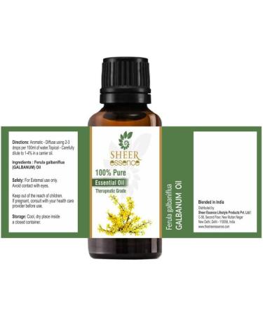 Galbanum Oil 15 ML | 100% Pure Natural Therapeutic Grade Ferula Galbaniflua Essential Oil - Uncut & Undiluted - Buy Online on GoSupps.com