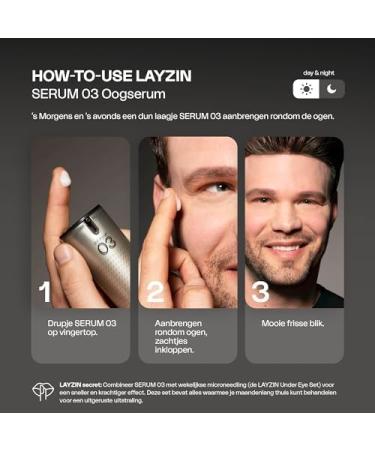  Layzin SERUM 03 for radiant eye area | against dark circles swelling pigment spots and wrinkles | strengthens collagen matrix and elastic | care with patented peptide complex | 30 ml - Buy Online on GoSupps.com