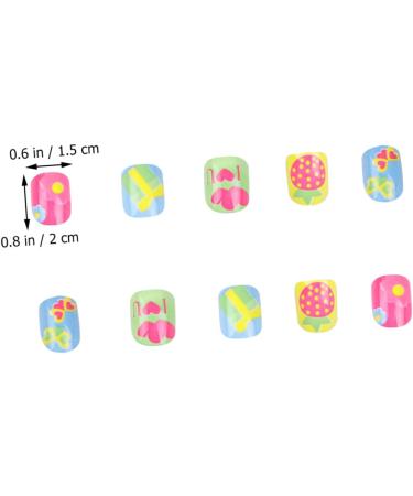 minkissy 2 Sets Nail Art Decals Eco-friendly Nail Stickers Colorful Kids Nail Stickers Kids Art Fake Nail Kids False Nail Cartoon Child Finished Nail Art - Buy Online on GoSupps.com