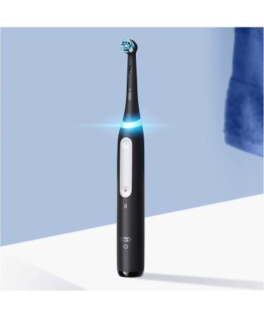 Oral-B iO4 2x Electric Toothbrushes For Adults Christmas Gifts For Women / Him 2 Toothbrush Heads & 1 Travel Case 4 Modes With Teeth Whitening UK 2 Pin Plug Black and White + Refills Black Travel - Buy Online on GoSupps.com