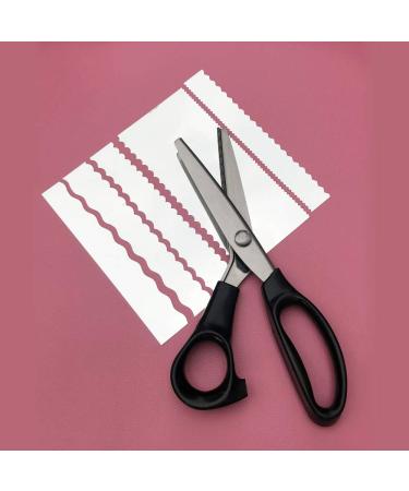 Fabric Paper Pinking Craft Scissors - Size of 3 5 7 10 18mm Stainless Steel Zig Zag Serrated Scalloped Edges Cut Shears for Embroidery Sewing Dressmaking Cutting Needlework Upholstery Dressmaking Scalloped_4mm
