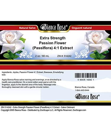 Bianca Rosa Extra Strength Passion Flower (Passiflora) 4:1 Extract - Salve Ointment (2 oz ZIN: 514242) - 2 Pack - Buy Online on GoSupps.com