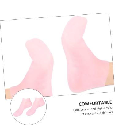 Beavorty 2 Pairs Sock Spa Soften Moisturizing Foot Silicone Gel Foot Stocking Skin Soles Moisturing Foot Moisturizing Heel Sleeves Humidor Gel Pink Sole Pad Sebs Moisturize Women's - Buy Online on GoSupps.com