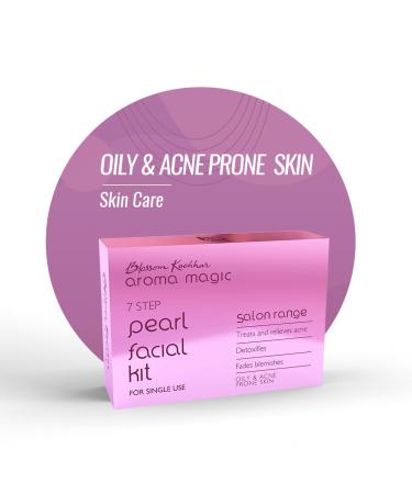 Aroma Magic Pearl Facial Kit - Single Use | 7 Steps Skincare Set | Deep Cleansing Facial Kit | Helps Reduce Spots | Smoothens Skin | for Oily & Acne Prone Skin