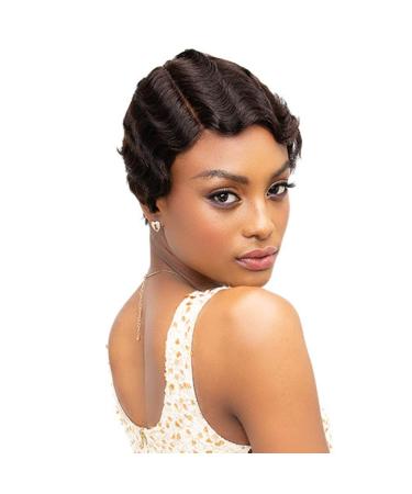 Janet Collection 100% Human Remy Hair Wig Mommy Parting Wig (1B)