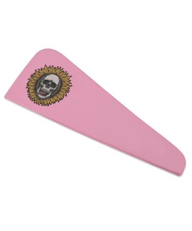 Sunflower Skull Microfiber Hair Towel Wrap for Women 10 Inch X 26 Inch Super Absorbent Hair Turban with Button