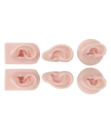 Human Ear Model with 3 Pairs Earring Elastic Bands for Piercing Practice - Light Skin Color - Buy Online on GoSupps.com