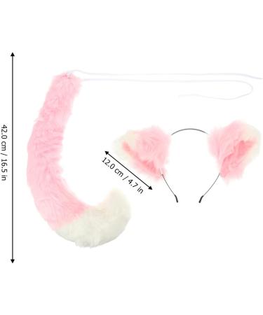 Animal Costume Accessories Plush Fox Ear Headband and Tail Set Christmas Party Costume Accessories Xmas Party Favors Photo Props for Kids Children Adult Pink White - Buy Online on GoSupps.com