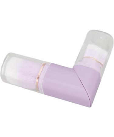 Portable Makeup Brush Ergonomic Strong Grip Anti-deformation Retractable Double Head Powder Brush for Home Use (Purple) - Buy Online on GoSupps.com