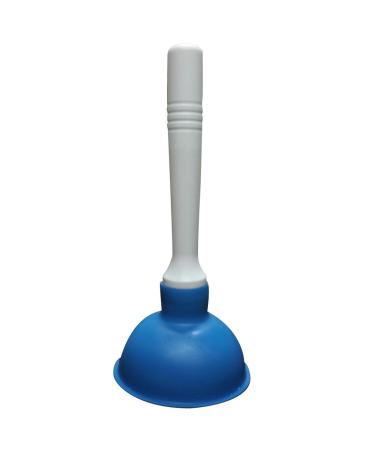 Coralpearl Hand Drain Plunger Small Force Pump Cleaner Plumber Helper Unclogger Tool Short Little Clog Remover for Kitchen Sink,Bathroom Toilet,Shower Tub in 4 Inch Cup 9" Bar Handle (Blue)