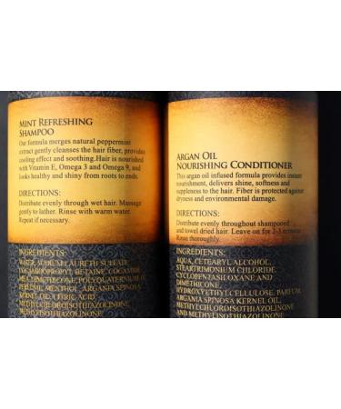 Argan De Luxe 100% Pure Organic Moroccan Argan Oil Shampoo & Conditioner 500ml - Nourishing Mint Formula | Argan Deluxe - Buy Online on GoSupps.com