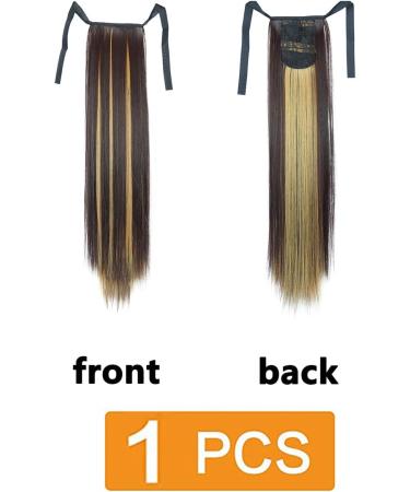 PrinFantasy Long Drawstring Clip In Ponytail Hair Extensions - Ombre Dark Brown Mix Blonde 22 inch - Buy Online on GoSupps.com