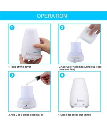 Essential Oil Diffuser & Cool Mist Humidifier - 200ml with Adjustable Modes & 7 Color Lights for Home Office & Baby - Buy Online on GoSupps.com